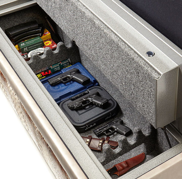 horizontal long gun storage for guns ammo and valuables