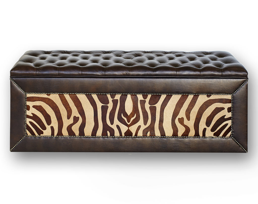 Zebra Caramel Inset • Croc Chicory Frame • 1/2" Odessa Nail